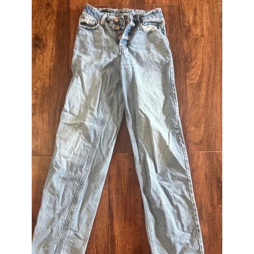 Wild Fable High Rise Straight Jeans Size 0 Light Wash Button Fly